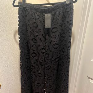 Black lace lined pants for summer